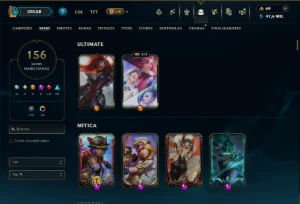 Unranked com TODOS os Champs e 156 Skins +1 Prestigio - League of Legends LOL