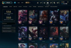 Unranked com TODOS os Champs e 156 Skins +1 Prestigio - League of Legends LOL