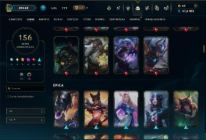 Unranked com TODOS os Champs e 156 Skins +1 Prestigio - League of Legends LOL