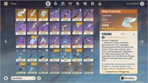 Conta AR 51 com Hu Tao e + 5*, 2 armas 5* e muitas resinas - Genshin Impact