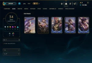 Esmeralda 3 com TODOS os Champs e 34 Skins ( SUP / JG ) - League of Legends LOL