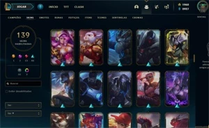 Conta 1960 RP, 139 SKINS, Todos campeões. - League of Legends LOL