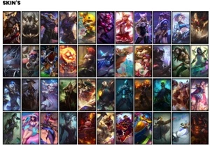 Conta Ouro 4 com 141 Champs e 250 skins + 10 Prestigios - League of Legends LOL