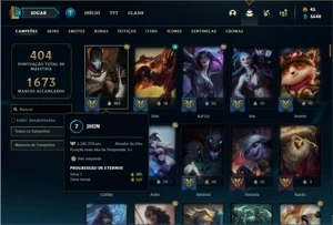 Conta Ouro 4 com 141 Champs e 250 skins + 10 Prestigios - League of Legends LOL
