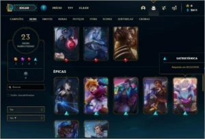 Conta ouro 3 com 23 skins e 48 champs - League of Legends LOL