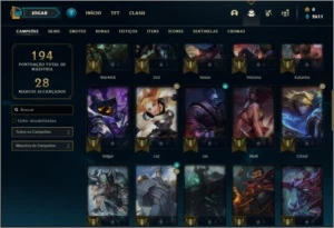 Conta ouro 3 com 23 skins e 48 champs - League of Legends LOL