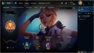 Conta Lol plat1 foi diamante nessa season te skins prestigio - League of Legends