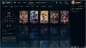 Conta Lol plat1 foi diamante nessa season te skins prestigio - League of Legends