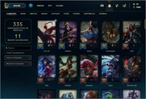 Conta ouro 1 com 86 champs e 71 skins ( MAIN MID ) - League of Legends LOL