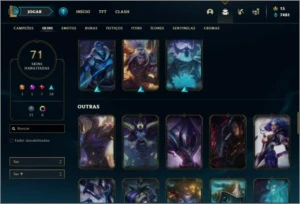 Conta ouro 1 com 86 champs e 71 skins ( MAIN MID ) - League of Legends LOL