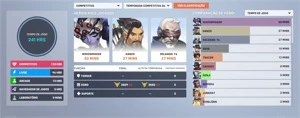 Conta overwatch com muitas skins e armas douradas - Blizzard