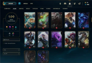 Conta prata 3 com 115 Champs e 109 Skins ( MAIN TOP / MID ) - League of Legends LOL