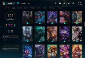 Conta prata 3 com 115 Champs e 109 Skins ( MAIN TOP / MID ) - League of Legends LOL