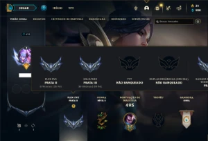 Conta prata 3 com 115 Champs e 109 Skins ( MAIN TOP / MID ) - League of Legends LOL