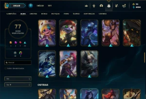 Prata 3 com 140 Champs e 77 Skins ( Nivel 410 ) - League of Legends LOL