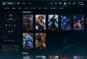 Prata 3 com 140 Champs e 77 Skins ( Nivel 410 ) - League of Legends LOL