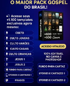 Pack Gospel Editável no Canva ou Photo Shop - Outros