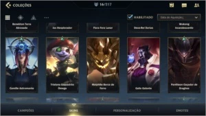 MAIN TOP: ESMERALDA IV + 16 SKINS + 505 RP/WC + 36 CAMPEÕES - League of Legends: Wild Rift LOL WR