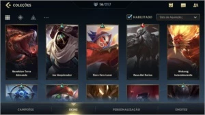 MAIN TOP: ESMERALDA IV + 16 SKINS + 505 RP/WC + 36 CAMPEÕES - League of Legends: Wild Rift LOL WR