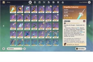 AR55 ZHONGLI C1, CHILDE, ALBEDO, KEQING, JEAN E TODOS OS 4* - Genshin Impact