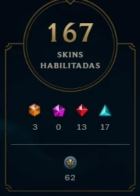 Conta LEAGUE OF LEGENDS - 167 skins - unranked LOL
