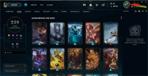 Conta nivel 264- 239 skins 4 miticas - League of Legends LOL