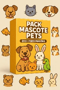 PACK MASCOTE PETS 🐶🐱 | 200+ Personagens Animados - Others