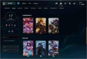 Conta prata 2 com 17 skins e 39 champs - League of Legends LOL