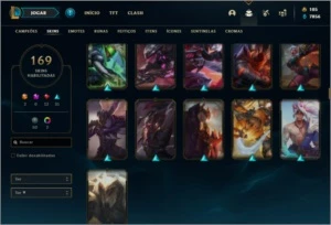 Conta prata 2 com 131 champs e 169 skins + 1 RARA - League of Legends LOL