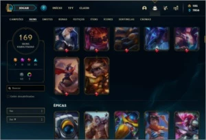 Conta prata 2 com 131 champs e 169 skins + 1 RARA - League of Legends LOL