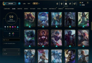 Unranked com 140 Champs e 59 Skins ( MID / ADC / JG ) - League of Legends LOL