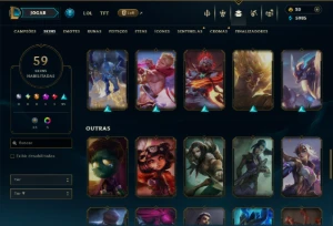 Unranked com 140 Champs e 59 Skins ( MID / ADC / JG ) - League of Legends LOL
