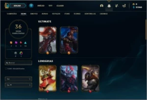 Conta Ouro 4 com 36 Skins e 58 Champs - League of Legends LOL
