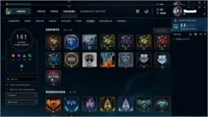 Conta Ouro 3, com 122 campeoes,47 skins e 148 icones - League of Legends LOL