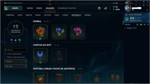 Conta Ouro 3, com 122 campeoes,47 skins e 148 icones - League of Legends LOL
