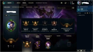 Conta Ouro 3, com 122 campeoes,47 skins e 148 icones - League of Legends LOL