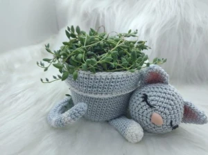 Cachepô Em Crochê Para Suculentas - Artesanato e Personalizados