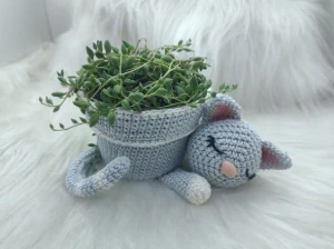 Cachepô Em Crochê Para Suculentas - Artesanato e Personalizados