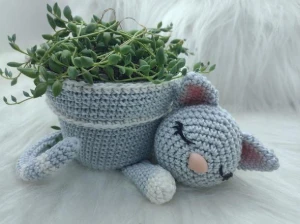 Cachepô Em Crochê Para Suculentas - Artesanato e Personalizados