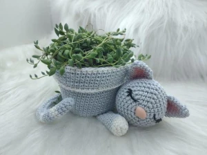 Cachepô Em Crochê Para Suculentas - Artesanato e Personalizados