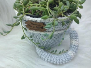Cachepô Em Crochê Para Suculentas - Artesanato e Personalizados