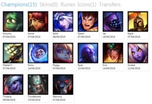 Conta com 15 Campeões - League of Legends LOL