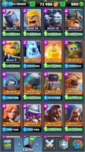 Clash Royale lvl 12. 880 Gemas. Record 4800. C troca de nick