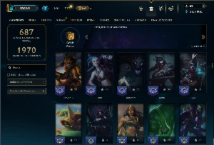 Platina 4 com TODOS os champs e 344 Skins ( JG / ADC ) - League of Legends LOL