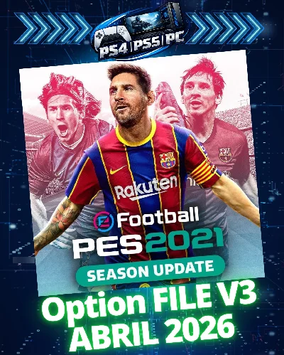Option File Pes 2021- V3 Atualizado Abril 2026 Ps4/Ps5/PC 