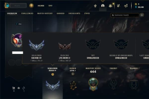 Prata 4 com TODOS os champs e 207 Skins + 13 Prestigios - League of Legends LOL