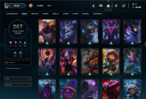 Prata 4 com TODOS os champs e 207 Skins + 13 Prestigios - League of Legends LOL
