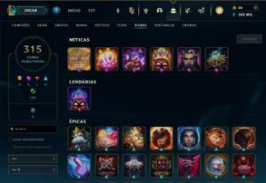 Vendo conta league of legends todos os campeões 396 skins LOL