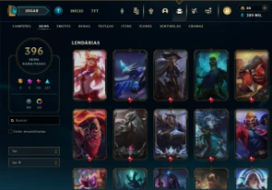 Vendo conta league of legends todos os campeões 396 skins LOL