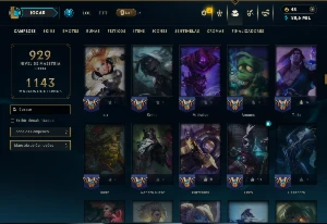 Platina 3 com TODOS os Champs e 312 Skins ( SUP / JG ) - League of Legends LOL